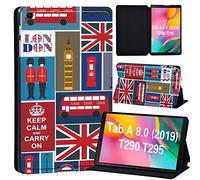 FINDING CASE Galaxy Tab A 8.0 2019 Case T290 T295, Slim Light Cover Stand Hard Shell Folio Case for 8.0 inch Galaxy Tab A 2019 Tablet Model SM-T290 (Wi-Fi) SM-T295 (LTE) (Britain symbol)