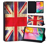 FINDING CASE Galaxy Tab A 8.0 2019 Case T290 T295, Slim Light Cover Stand Hard Shell Folio Case for 8.0 inch Galaxy Tab A 2019 Tablet Model SM-T290 (Wi-Fi) SM-T295 (LTE) (vintage union jack)