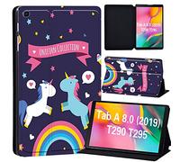 FINDING CASE Galaxy Tab A 8.0 2019 Case T290 T295, Slim Light Cover Stand Hard Shell Folio Case for 8.0 inch Galaxy Tab A 2019 Tablet Model SM-T290 (Wi-Fi) SM-T295 (LTE) (unicorn and rainbow)