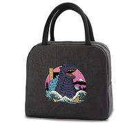 FINDING CASE Insulated Lunch Bag Tote Bag for Women Wide Open Insulated Cooler Bag Water-Resistant Thermal Leak-Proof Lunch Organizer for Men Girls Children Outdoor Picnic Work (Japan Godzilla)