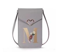 FINDING CASE Ladies Crossbody Bag, PU Leather Shoulder Bag with Metal Snap and Transparent Window, Touch Screen Messenger Bag Mobile Phone Bag with Strap for Cellphone, Key, Card, Phone (gold M)