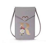 FINDING CASE Ladies Crossbody Bag, PU Leather Shoulder Bag with Metal Snap and Transparent Window, Touch Screen Messenger Bag Mobile Phone Bag with Strap for Cellphone, Key, Card, Phone (gold R)