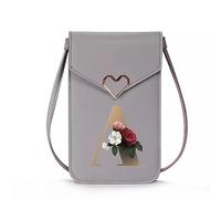 FINDING CASE Ladies Crossbody Bag, PU Leather Shoulder Bag with Metal Snap and Transparent Window, Touch Screen Messenger Bag Mobile Phone Bag with Strap for Cellphone, Key, Card, Phone (gold A)