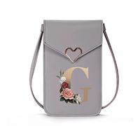 FINDING CASE Ladies Crossbody Bag, PU Leather Shoulder Bag with Metal Snap and Transparent Window, Touch Screen Messenger Bag Mobile Phone Bag with Strap for Cellphone, Key, Card, Phone (gold G)