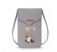 FINDING CASE Ladies Crossbody Bag, PU Leather Shoulder Bag with Metal Snap and Transparent Window, Touch Screen Messenger Bag Mobile Phone Bag with Strap for Cellphone, Key, Card, Phone (gold E)