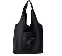 FINDING CASE Reusable Heavy Duty Shopping Medium Tote Bag 100% Cotton Canvas with Strong Matching Handles,Shopping Bags Large Capacity Canvas Tote Bags with Inner Pocket (Sagittarius)