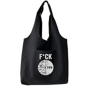 FINDING CASE Reusable Heavy Duty Shopping Medium Tote Bag 100% Cotton Canvas with Strong Matching Handles,Shopping Bags Large Capacity Canvas Tote Bags with Inner Pocket (F*ck)