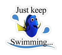 Finding Dory - Just Keep Swimming, Finding nemo Decal Sticker - Sticker Graphic - Auto, Wall, Laptop, Cell, Truck Sticker for Windows, Cars, Trucks