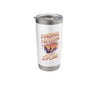 Finding Freedom Funny Ziplining Flyer Zipliner Zipline Stainless Steel Insulated Tumbler