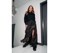 Finding Friday Metallic Jacquard Aline Maxi Skirt With Ruffle Detail In Bronze Bronze 14
