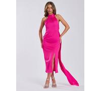 Finding Friday Satin One Shoulder Midi Dress In Black Black 10