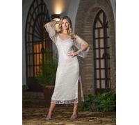 Finding Friday Sheer Open Sleeve Sequin Dress In Ivory Ivory 14