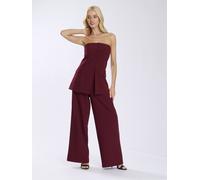 Finding Friday Wide Leg Trousers In Burgundy Burgundy 12