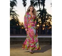 Finding Friday Women's Metallic Printed Balloon Sleeve Maxi Dress | Size: 12