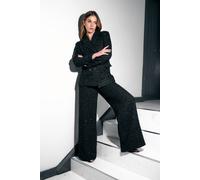 Finding Friday Women's Metallic Tweed Wide Leg Trouser in Black | Size: 14
