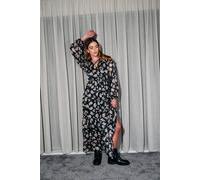 Finding Friday Women's Printed Metallic V Neck Boho Midi Dress | Size: 12 Finding Friday Multicolor 12