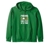 Finding Gold One Step At A Time Irish Clover Zip Hoodie