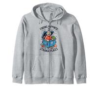 Finding Happiness in Dumpster Diving Junk Collector Zip Hoodie