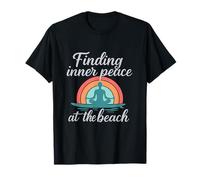 Finding Inner Peace at the Beach Mandala Surf Rainbow T-Shirt