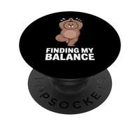 Finding My Balance Funny Yoga Bear Humor PopSockets Adhesive PopGrip