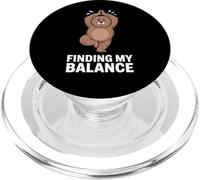 Finding My Balance Funny Yoga Bear Humor PopSockets PopGrip for MagSafe