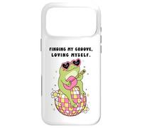 Finding My Groove Loving Myself, Cute Frog Sat On Disco Ball Case for iPhone 17 Pro Max
