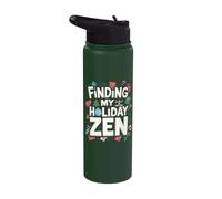 Finding My Holiday Zen - Christmas Yoga Stainless Steel Insulated Water Bottle