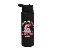 Finding My Inner Axolotl in Yoga Meditating Axolotls Stainless Steel Insulated Water Bottle