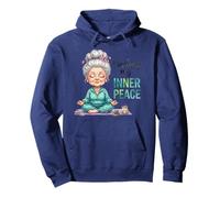 Finding My Inner Peace Funny Grandma Yoga Meditation Zen Pullover Hoodie