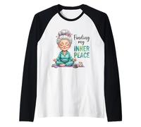 Finding My Inner Peace Funny Grandma Yoga Meditation Zen Raglan Baseball Tee