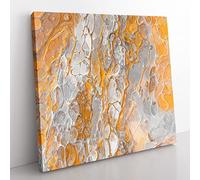 Finding My World in Abstract Modern Canvas Wall Art Print Ready to Hang, Framed Picture for Living Room Bedroom Home Office Décor, 50x50 cm (20x20 Inch)