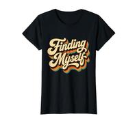 Finding Myself Vintage Retro T-Shirt - Healing Journey Tee Value Graphic T-Shirt, Women, Black, S