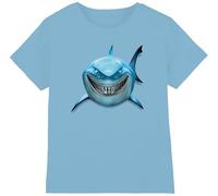 Finding Nemo Boys Bruce Shark Smile Unisex Kids T-Shirt, Light Blue, 12-13 Years UK