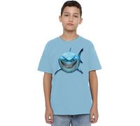 Finding Nemo Boys Bruce Shark Smile Unisex Kids T-Shirt, Light Blue, 7-8 Years UK