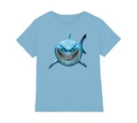 Finding Nemo Boys Bruce Shark Smile Unisex Kids T-Shirt, Light Blue, 9-10 Years UK