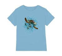 Finding Nemo Boys Crush Ride The Wave Unisex Kids T-Shirt, Light Blue, 3-4 Years UK