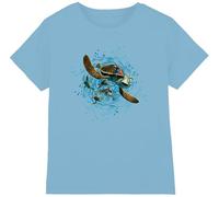 Finding Nemo Boys Crush Ride The Wave Unisex Kids T-Shirt, Light Blue, 3-4 Years UK