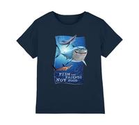 Finding Nemo Boys Fish are Friends Unisex Kids T-Shirt, Navy, 7-8 Years UK