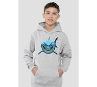 Finding Nemo Bruce Shark Smile Youth Kids Pull-Over Hoodie, Athletic Heather Disney Grey 12-13 Years