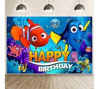 Finding Nemo Wall Decor for Birthday Decorations, Finding Nemo Backdrop for Kids Birthday Party Supplies (5x3ft)