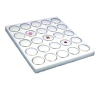 Findingking 25 White Foam Gem Jars Gemstone Storage Display Tray Insert