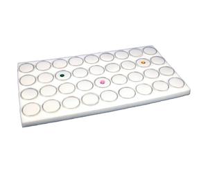 FindingKing 36 White Foam Gem Jars Gemstone Storage Display Tray Insert
