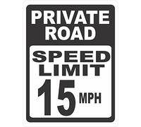 Findkate Private Road Speed Limit 15 MPH Aluminium Tin Sign Vintage Retro Funny Sign Home Club Bar Wall Art Decor 12""x8"" Metal Sign