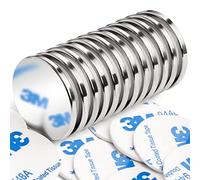 FINDMAG 10 Pack Strong Magnets, 30 x 3 mm 8 KG Pull Strong Neodymium Disc Magnets Fridge Whiteboard Magnet with Double-Sided Adhesive, Permanent Rare Earth Magnet for Whiteboard, Craft,DIY