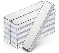 FINDMAG 10Pcs Strong Neodymium Magnets Bar, Heavy Duty Rare Earth Magnets, Rectangular Magnetic Bar, Small Powerful Magnetic Bar for Crafts Kitchen DIY Tool Storage Science Office - 50x10x4mm