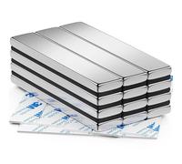 FINDMAG 12 Pack 60 x 10 x 3 mm Neodymium Magnets, Magnetic Bar, Strong Magnet, Magnetic Strong Rare Earth Magnets with Double-Sided Adhesive, Extremely Powerful Refrigerator Magnet Bar for Multi-Use