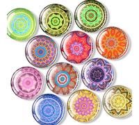 FINDMAG 12 Pcs Glass Fridge Magnets, Cute Fridge Magnet Sticker, Small Magnets for Office, Photo, Cabinet, Locker Accessories and Whiteboard