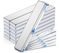 FINDMAG 12Pcs Strong Neodymium Magnets Bar, Heavy Duty Rare Earth Magnets, Rectangular Magnetic Bar, Small Powerful Magnetic Bar for Crafts Kitchen DIY Tool Storage Science Office - 60x10x3mm