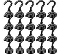 FINDMAG 20 Pack Magnetic Hooks, 25 lb+ Pull Extra Strong Neodymium Magnet Hooks, Magnetic Hook Heavy Duty for Fridge, Magnets with Hook for Hanging, Towel,Kitchen, Bedroom,Bathroom
