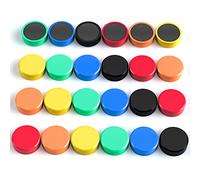 FINDMAG 24 Pack Fridge Magnets, Whiteboard Magnets, Strong Refrigerator Magnet, Colourful Round Magnets for Notice Board, Classroom, Home, School, Office, Lockers, Picture, DIY, Whiteboard